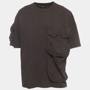 مملوكة مسبقًا Jacquemus Brown Jersey Oversized Utility T-Shirt XXL