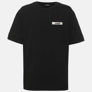 مملوكة مسبقًا Jacquemus Black Cotton Crew Neck T-Shirt XXL