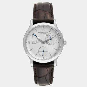 Jaeger LeCoultre Silver Stainless Steel Reserve de Marche 140.8.93 Automatic Men's Wristwatch 37 mm