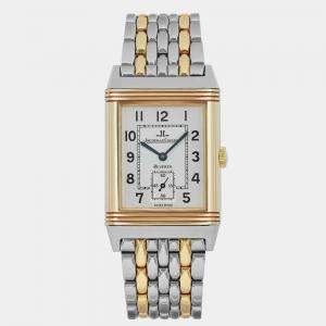 Jaeger-LeCoultre Silver Two-Tone Reverso Grande Taille 270.5.62 Manual Winding Men's Wristwatch 17 mm