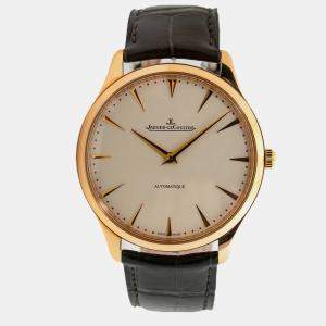 Jaeger LeCoultre Cream Rose Gold Master Ultra Q1332511 Thin Automatic Men's Wristwatch 41 mm