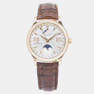 Jaeger LeCoultre Silver 18K Yellow Gold Master Calendar 147.2.41.S Men's Wristwatch 40mm