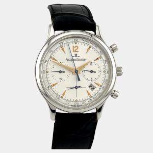 Pre Owned Jaeger-LeCoultre Master Control 145.8.31 Quartz Silver Dial Stainless Steel Men's Wristwatch 34 mm