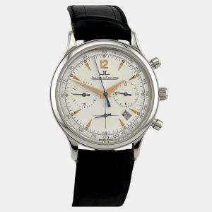 Pre Owned Jaeger-LeCoultre Master Control 145.8.31 Quartz Silver Dial Stainless Steel Men's Wristwatch 34 mm
