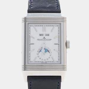 مملوكة مسبقًا Jaeger LeCoultre Reverso Duoface Q3918420 Silver Stainless Steel Manual Winding Men's Watches 30 mm