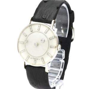 Jaeger LeCoultre Silver Diamonds 18k White Gold Mystery Cal 480 Men's Wristwatch 33 MM