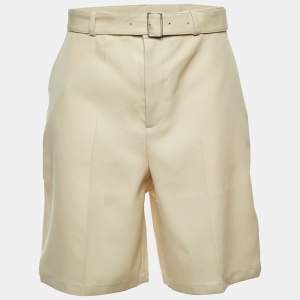 Pre Owned شورت جيل ساندر جبردين صوف بيج فاتح بحزام مقاس متوسط (ميديم)