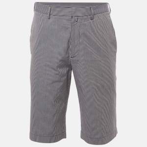 Jil Sander Blue Striped Cotton Chino Shorts L