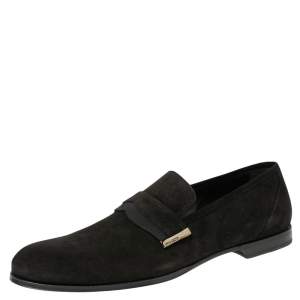 Jimmy Choo Black Suede Francis Loafers Size 44