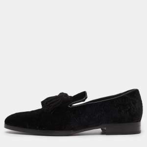 Jimmy Choo Black Velvet Tassel Loafers Size 41