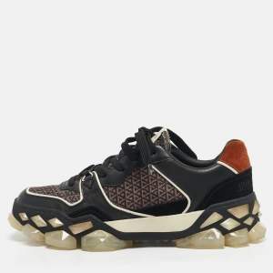 Jimmy Choo Multicolor Leather and Suede Diamond Lace Up Sneakers Size 40.5