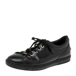 Jimmy Choo Black Leather Belgravia Sneakers Size 43.5