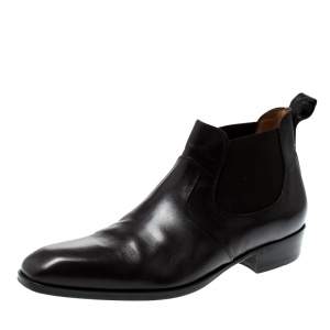 J.M. Weston Dark Brown Leather Chelsea Boots Size 42