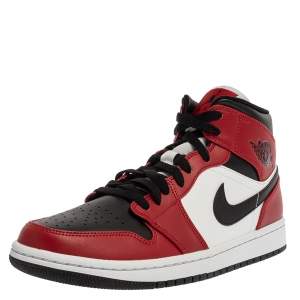 Nike Jordan 1 Mid Union Red Leather High Top Sneakers Size 41