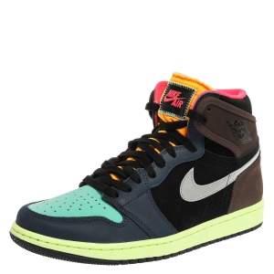 Air Jordan Retro High Multicolor Nubuck and Leather Bio Hack High Top Sneakers Size 43