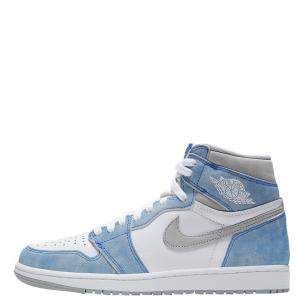 Jordan 1 Retro High Hyper Royal Smoke Grey Sneakers Size US 8.5 (EU 42)