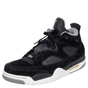 Jordan Black Suede And Leather Son of Mars Low Mid Top Sneakers Size 46