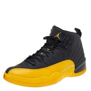 Jordan 12 Retro Black/Yellow University Gold Sneakers Size 47