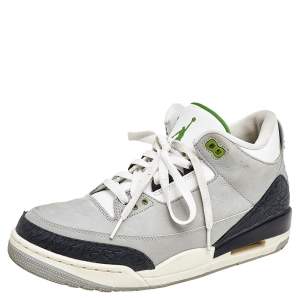 Jordan Multicolor Leather Air Jordan 3 Retro Chlorophyll High Top Sneakers Size 42