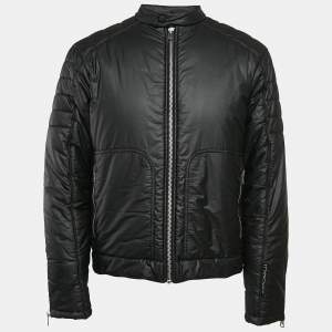 Just Cavalli Coated Cotton Zip-Up Puffer Jacket L