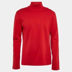 Just Cavalli Red Logo Tape Jersey Turtle Neck T-Shirt XXL