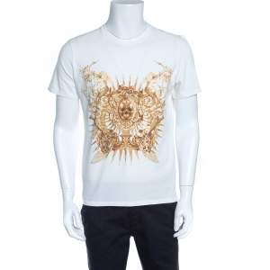Just Cavalli White Metallic Skull Print Short Sleeve T-Shirt XL