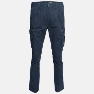 Just Cavalli Navy Blue Wool Side Stripe Detail Trousers M Waist 33"
