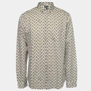 Just Cavalli Multicolor Printed Cotton Button Down Shirt XXL
