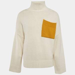 JW Anderson Off-White Wool Patch Pocket Detail High Neck Sweater M