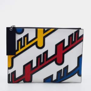 Kenzo Multicolor Leather And Patent Leather Zip Pouch
