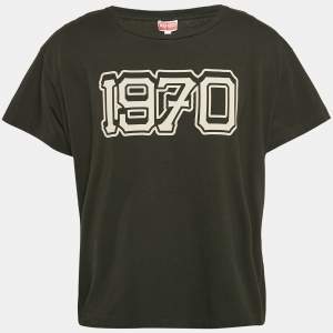 Kenzo Black Graphic Print Cotton Boxy T-Shirt M