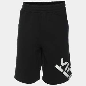 Kenzo Black Jersey Logo Print Short L