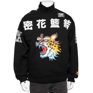 KENZO x Kansas Yamamoto Black Cheetah Printed Cotton Knit Sweatshirt L