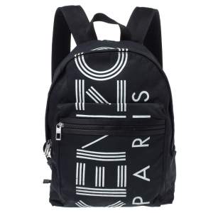Kenzo Black Nylon Logo Backpack