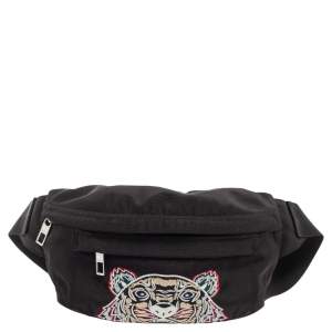 Kenzo Black Black Nylon Kampus Embroidered Belt Bag