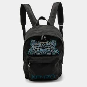 Kenzo Black Tiger Embroidered Nylon Backpack