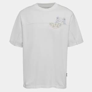 Kenzo White Tiger Print Cotton Knit T-Shirt XL