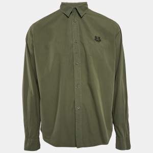 Kenzo Green Cotton Long Sleeve Shirt L