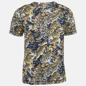 Kenzo Blue Tiger Print Jersey Crewneck T-Shirt M