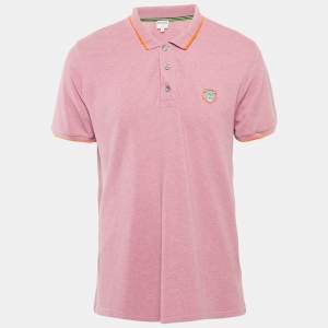 Kenzo Pink Tiger Applique Pique K Fit Polo T-Shirt L