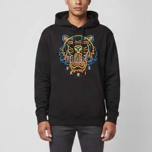 Pre Owned Kenzo Black Fluorescence Tiger Embroidered Cotton Hoodie L