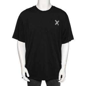 Kenzo Black Cotton Logo Print Detailed Short Sleeve T-Shirt XXXL 