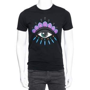Kenzo Black Eye Print Cotton Crew Neck T-Shirt S