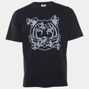Kenzo Black Bee A Tiger Printed Cotton Knit Crewneck T-Shirt S
