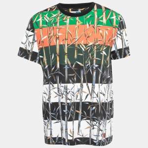 Pre Owned Kenzo Momento No2 Multicolor Bamboo Print Cotton Crew Neck T-Shirt M