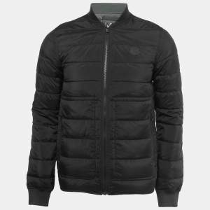 Kenzo Black/Green Synthetic Reversible Down Jacket XS