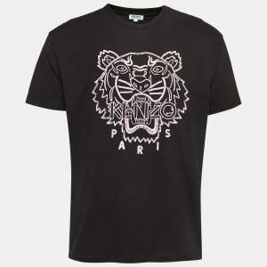 Kenzo Black Tiger Embroidered Cotton Short Sleeve T-Shirt M