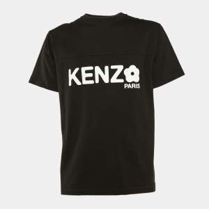 Pre Owned Kenzo Black Boke Flower Logo Printed Cotton Knit T-Shirt S
