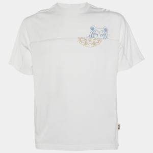 Kenzo White Logo Print Cotton Oversized T-Shirt M