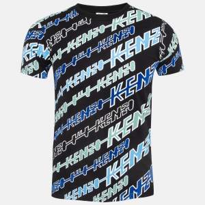Kenzo Black Logo Graphic Print Cotton Crew Neck T-Shirt XS